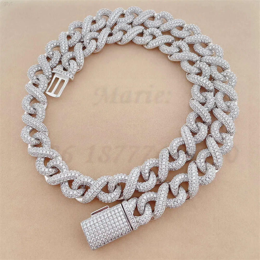 13mm Infinite Moissanite Necklace Iced Out Cuban Chain Luxury Diamond Cuban Link Luxury Hip Hop Necklace