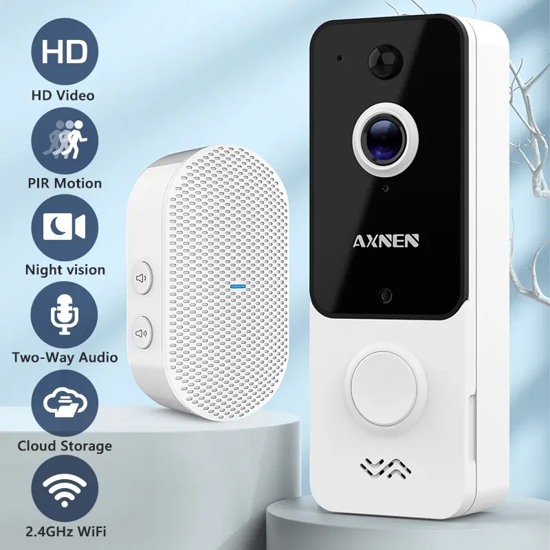 Controle Axnen T9 Video Deurbel Wifi Outdoor Deurbel Batterij Intercomo Voor Smart Home Draadloze Deur TelefoongSprek Mon Monitor Camera