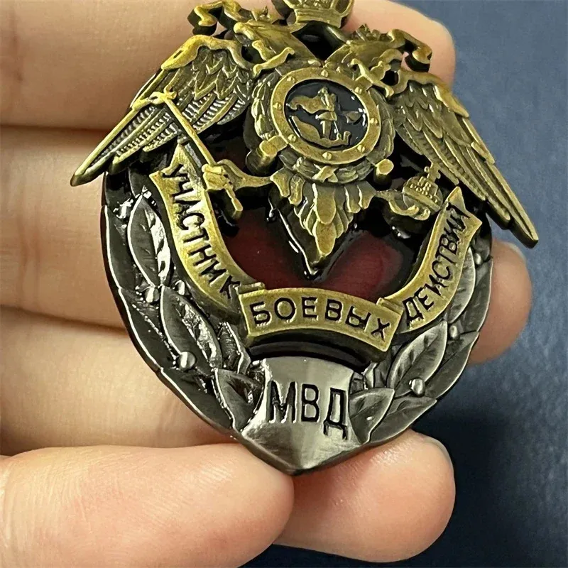 SSSR Doubleheaded Eagle Badge Brooch Russian военная медали.