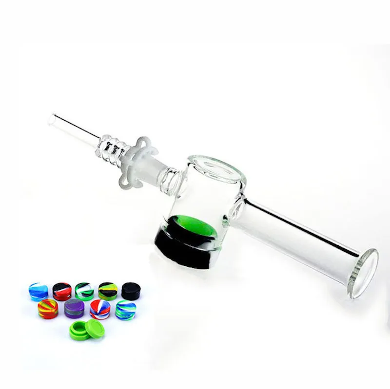 Wholesale 18mm 14mm Glass Collectors Kit with Hookah Silicone Container Reclaimer Keck Clips Quartz Tip for water dab rig bong