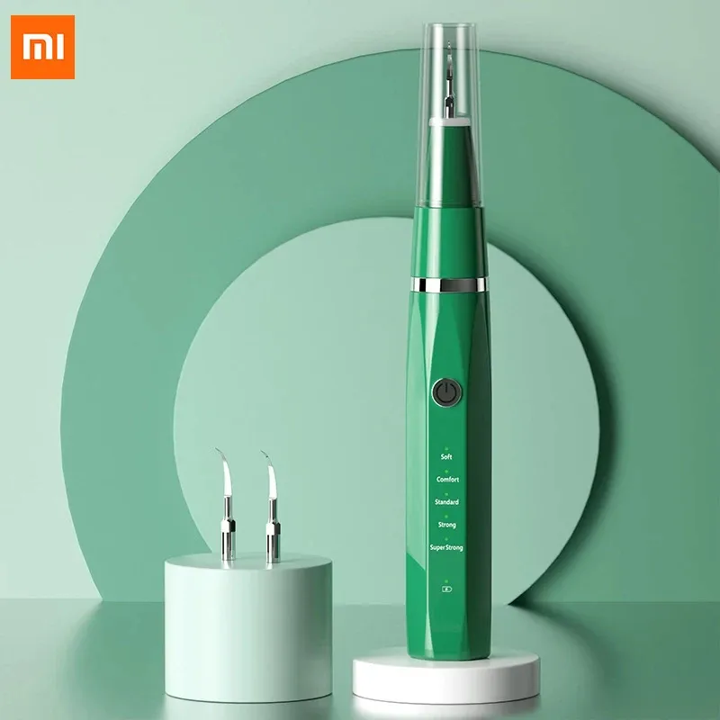 Skrivare Xiaomi Ultrasonic Electric Dental Sclaer Stain Tartar Calculus Remover Tandblekning Vattentät elektrisk smart tandläkare