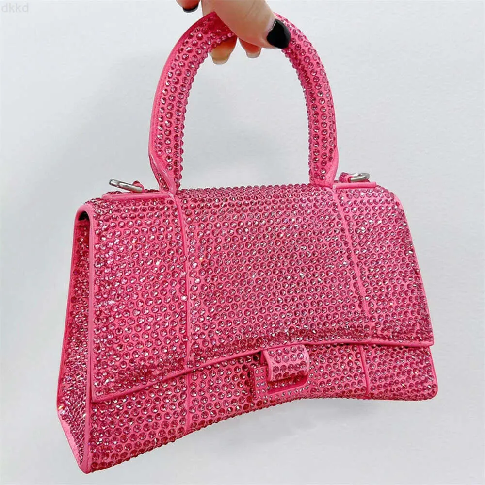 Kobieta torebki Diamond Crossbody Torka klepsydra męska Srebrne łańcuchowe sprzęgło luksusowe designerskie torba Lady Crystal skórzana torba na ramię klasyczny klapka