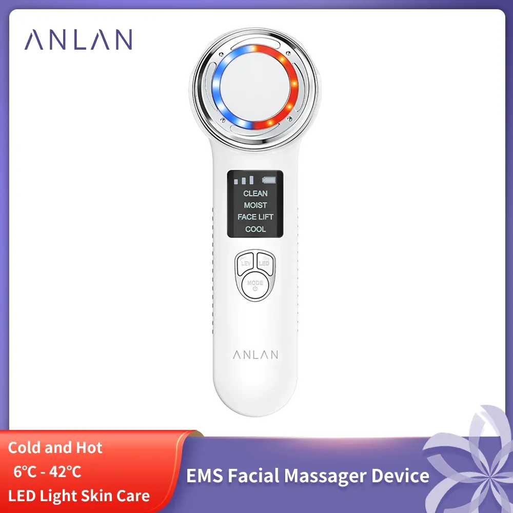 Instrument Anlan ansiktsmassager för ansiktsmassager ultraljud hudvård LED -ljusterapi EMS Face Slimming Device Face Spa Beauty Hine