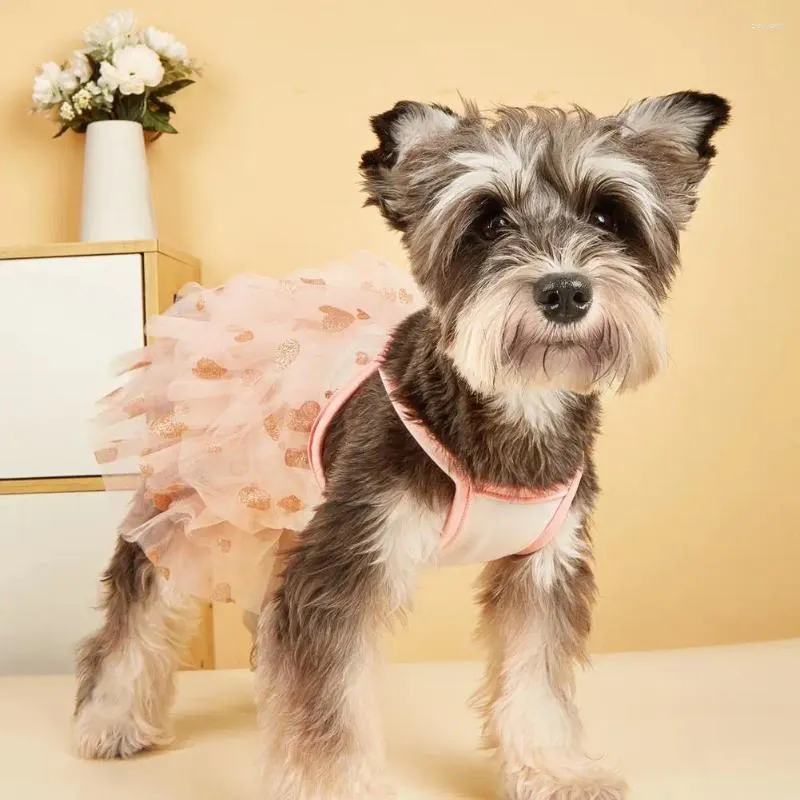 Vêtements pour chiens robe animale de compagnie des vêtements d'été mignon motif d'amour princesse Suspender Jupe Supplies Ropa para perros