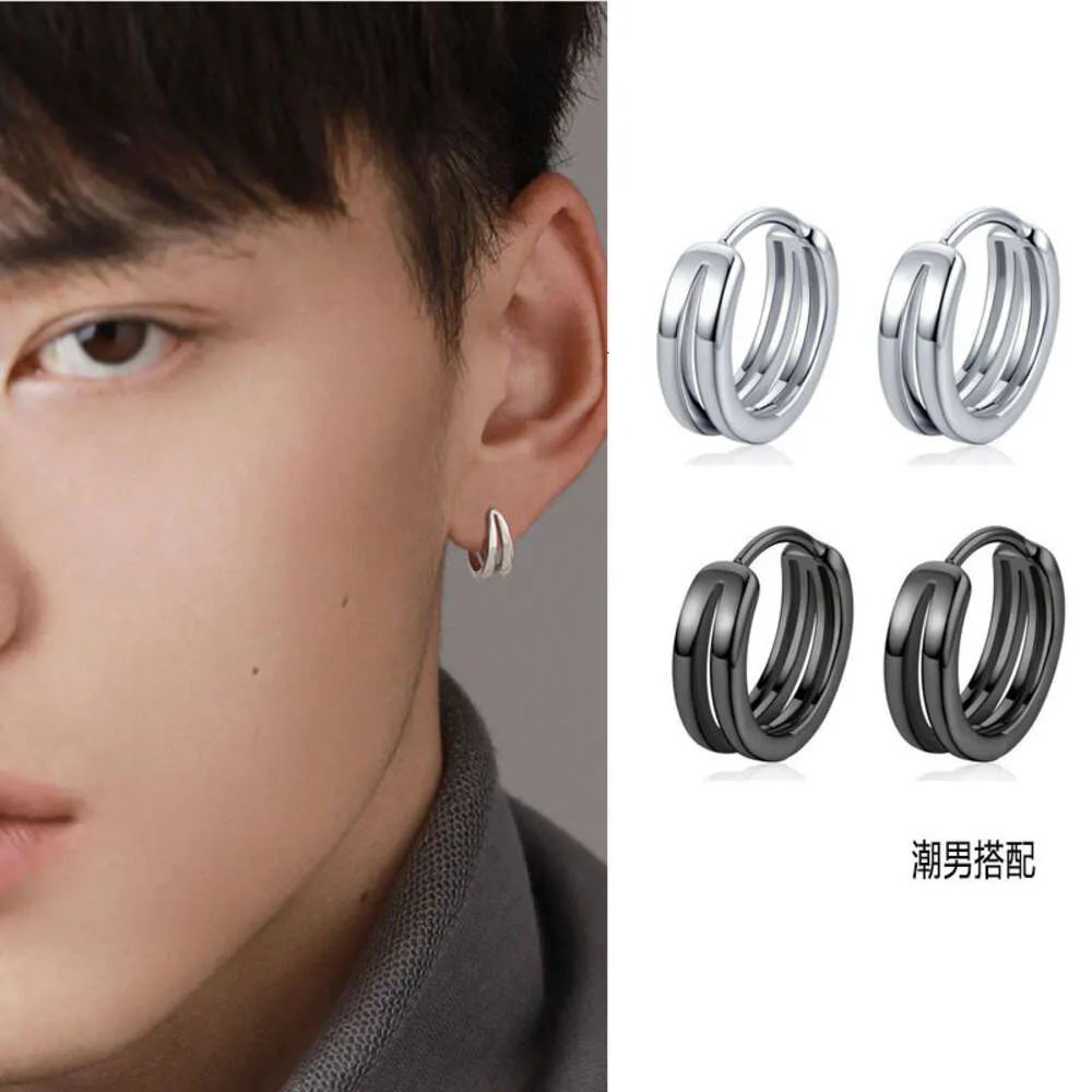 925 Boucles d'oreilles en argent pour design de niche masculine Nouvelle tendance féminine Men de style masculin personnalisé Hip-hop Instagram Hommes