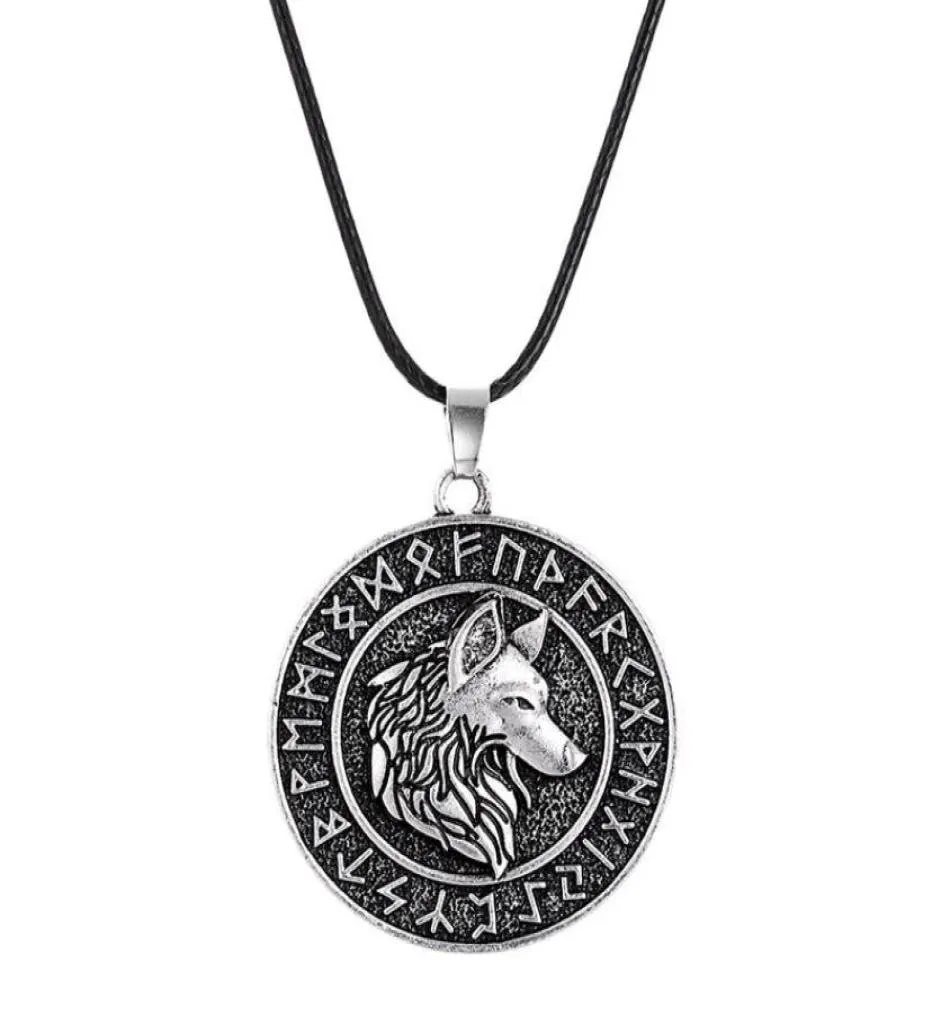 Colliers pendants Collier de pirate de pirate nordique vintage vintage pour hommes odin mont Celtic wolf punk accessoires masculines