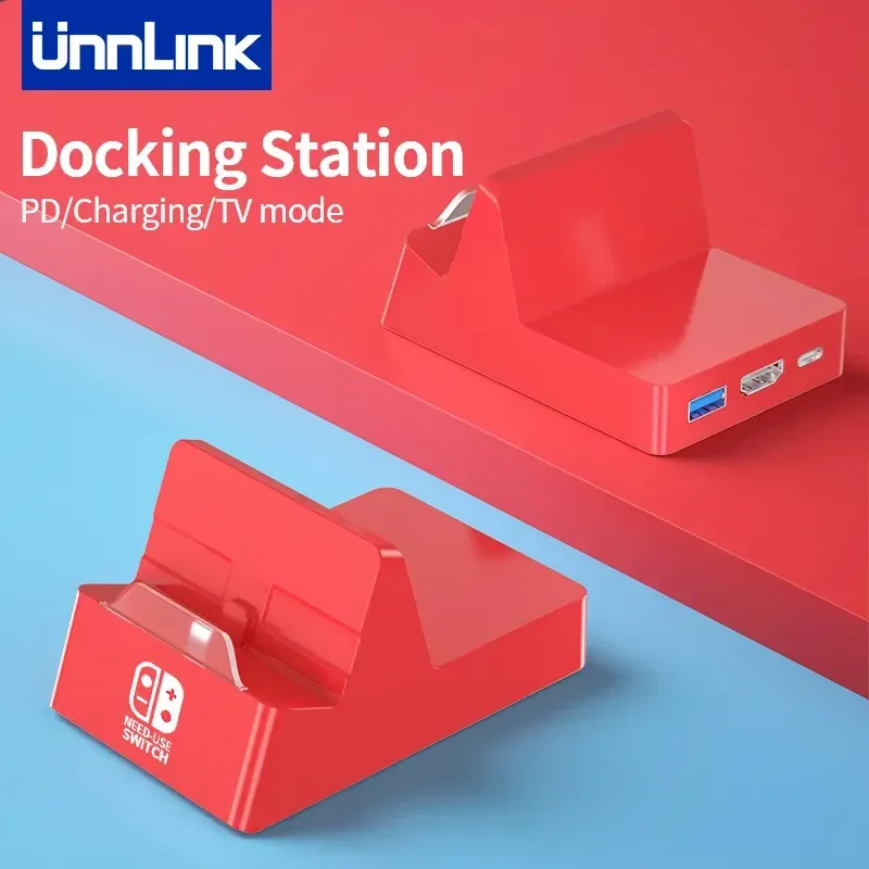 HUBS UNNLINK SWITCH DOCK TV DOCK for Nintendo Switch Portable Docking Station USB Cから4K HDMI USB 3.0ハブPD 100W