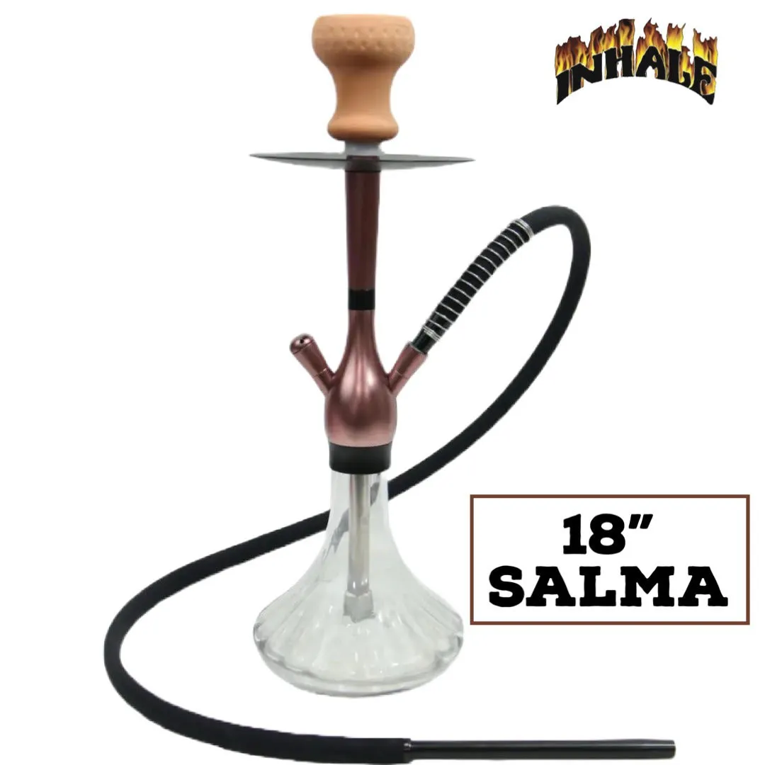 18 "Salma Hookah / Complete Hookah Set / Classic Heavy-Duty Hookah / handblåst glas / gratis samma arbetsdag frakt