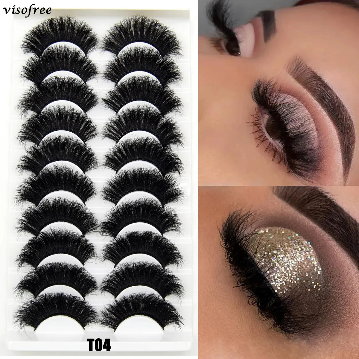 Visofree Eyelashes 3D Mink Lashes Fluffy Volume False Dramactic Cruelty Free Wispy Makeup Cilios 240420