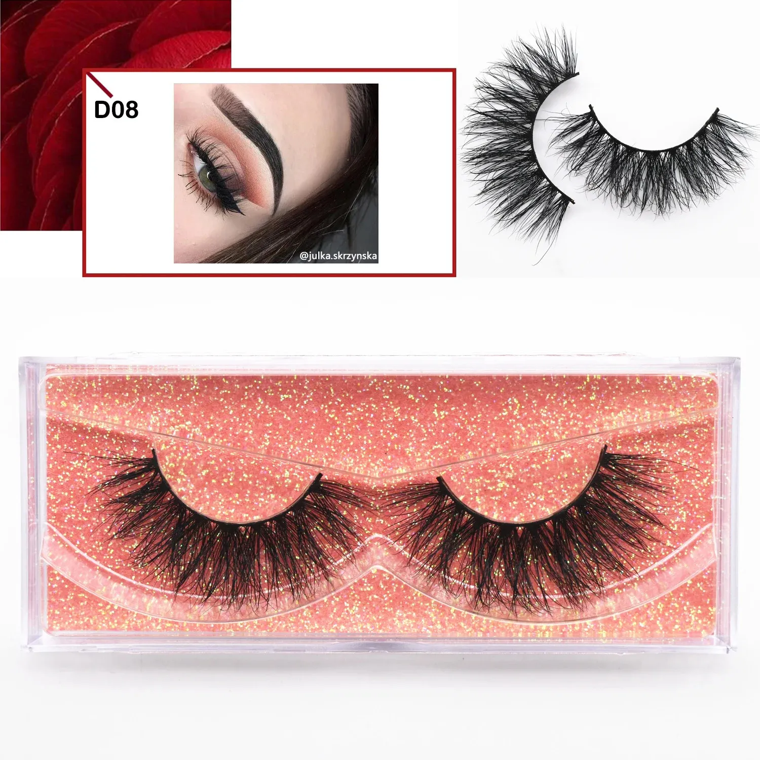 Mink Lashes 3D Eyelashes Fluffy Round False Thick Long Wispy Fake Makeup Extension 240420