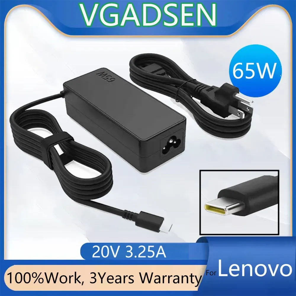 Leveranser 65W USB C Fast Charger för Lenovo ThinkPad Yoga Dell XPS Chromebook LG Gram HP Acer etc.