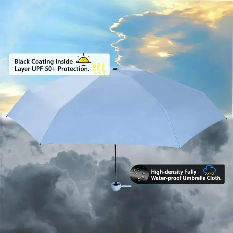 Capsule paraplu kleine en draagbare vaste kleur vrouwen zonneschade en regen dubbel gebruik bescherming zakpak paraplu ultraviolet bewijs