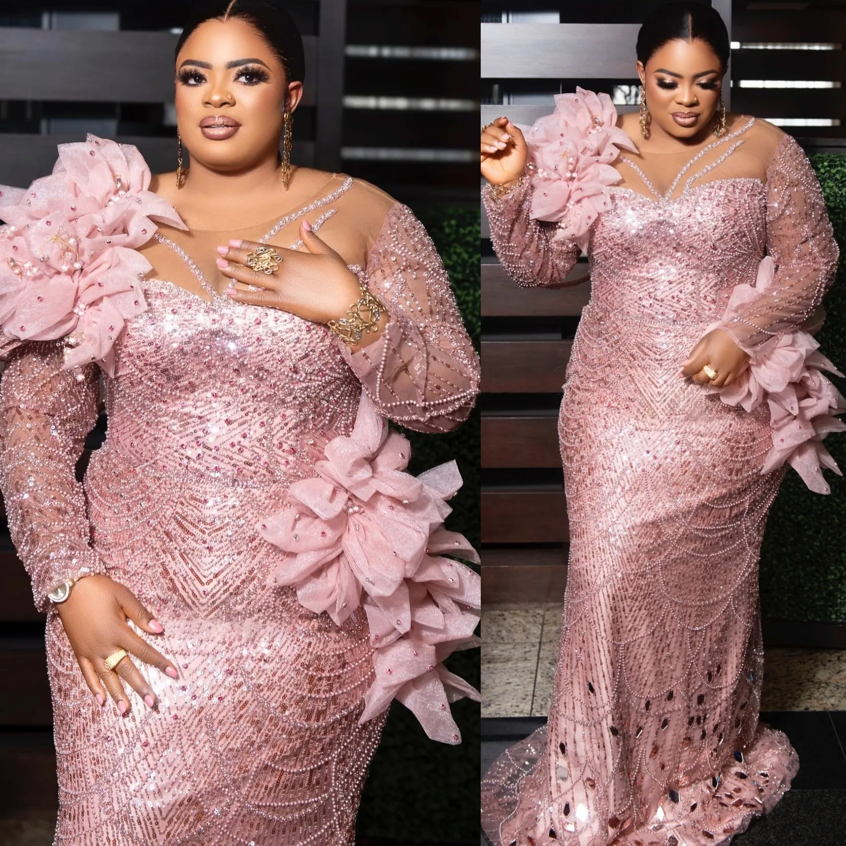 Pink Plus Size Dresses For Special Occasions: Elegant Sequined