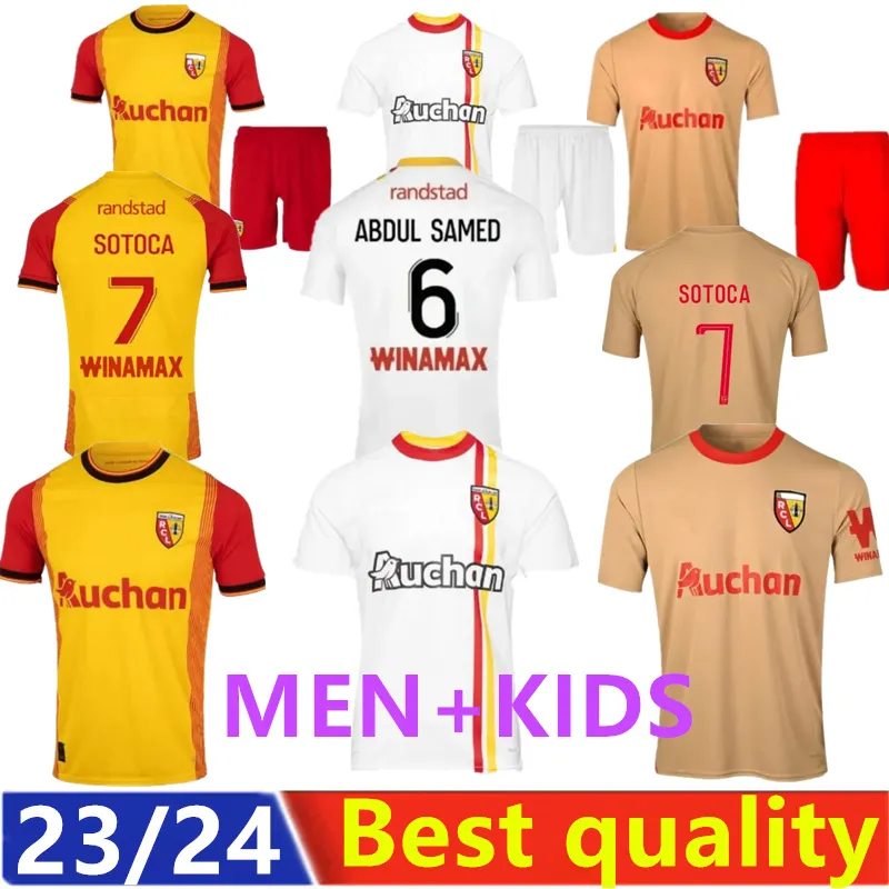 23 24 RC Lens Frankowski Soccer Jerseys Kakuta Ganago Sotoca Fofana 2023 2024 Maillot Foot Camisa de Futebol Men's Kids Kit 1501