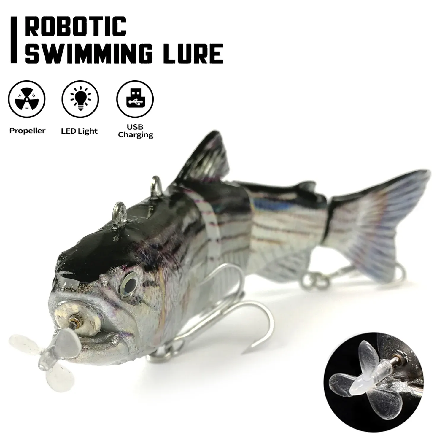 Accessories Robotic Fishing Sinking Minnow 130mm/35g 54g Auto Swimbait Electric Wobblers Bait Usb Rechargeable Led Light Lure for Pike Bass