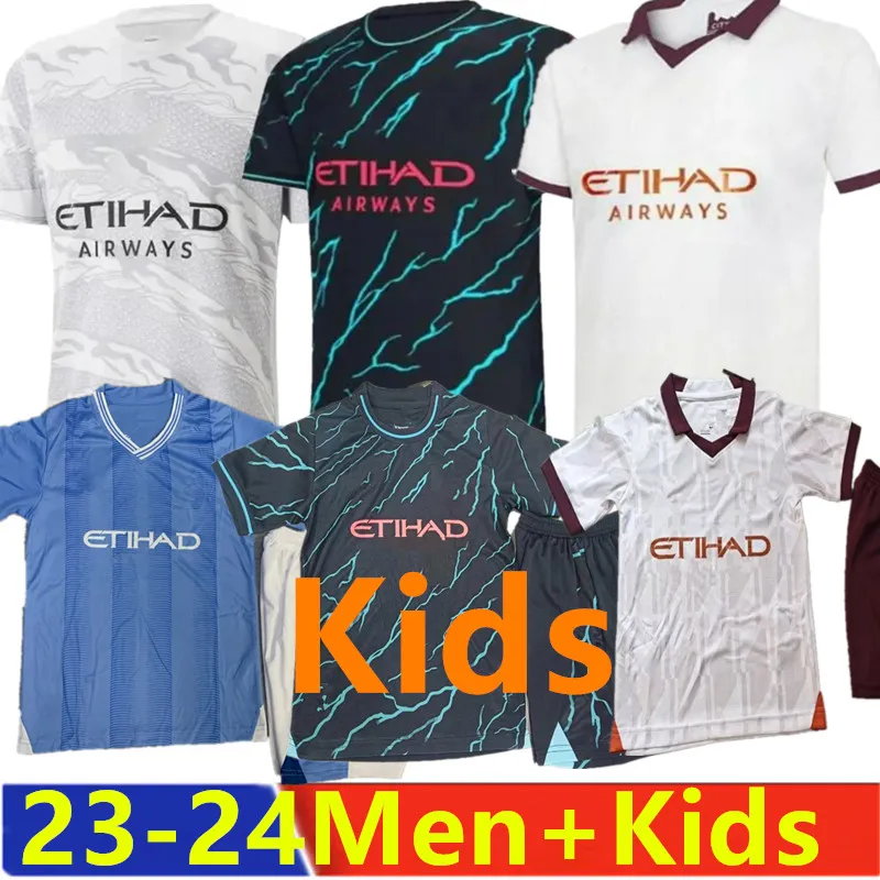 2023Soccer Jerseys Haalande 2024 Bruyne Phillips Mans Cities Grealish Ferran Mahrez Foden Bernardo Joao Cancleo Z Rodrigo 축구 셔츠 남자 키트 유니폼 세트 유니폼