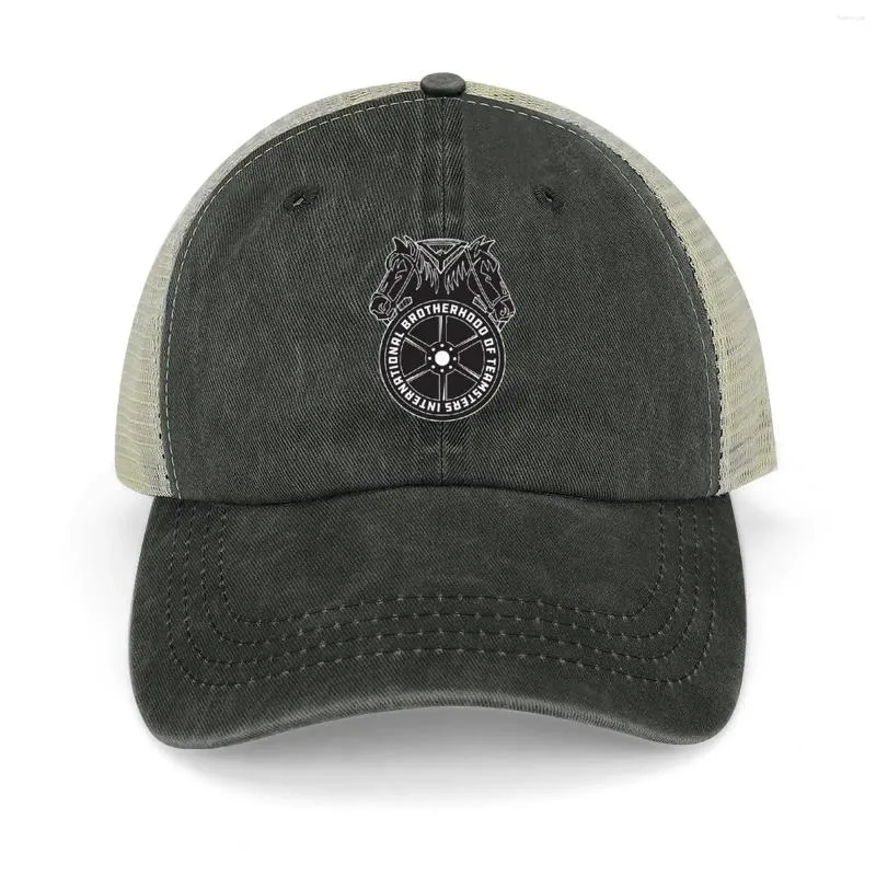 Ball Caps minimaliste noir blanc chic de Teamsters Cadeaux pour les travailleurs syndicaux Cowboy Hat Cap militaire homme masculin féminin