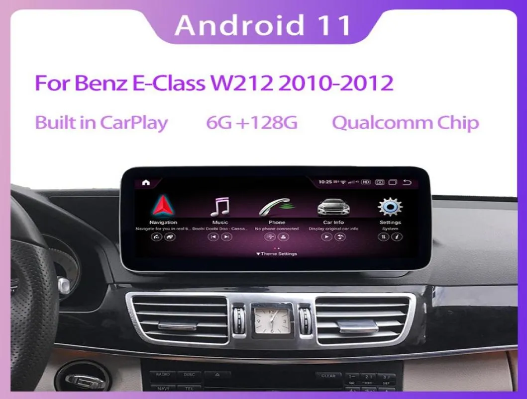 1025quot Qualcomm Android 11 6G RAM 128 ROM CAR PC Rádio GPS Navigação Bluetooth WiFi Cabeça da unidade de cabeça para Mercedes Benz e CLA8103127