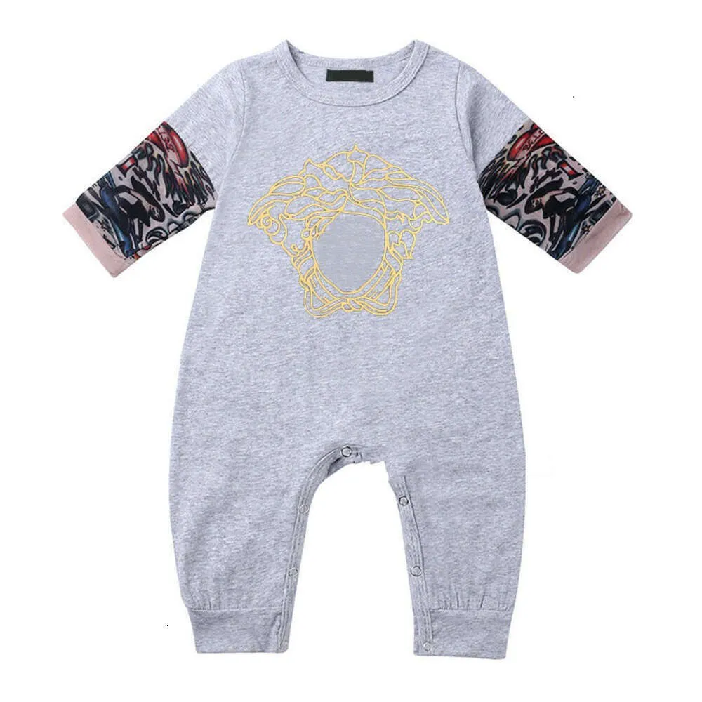 Babys nouveau-nés Rompers Girls and Boy à manches longues Bras de fleurs de fleur de printemps Coton Coton Marque Lettre imprime