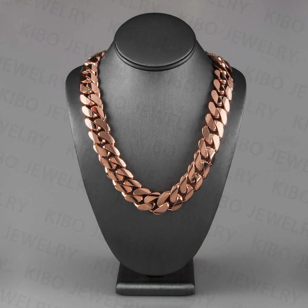 Real Pure 14k Solid Gold Cuban Link Chain for Mens Hip Hop Collier Miami chaînes