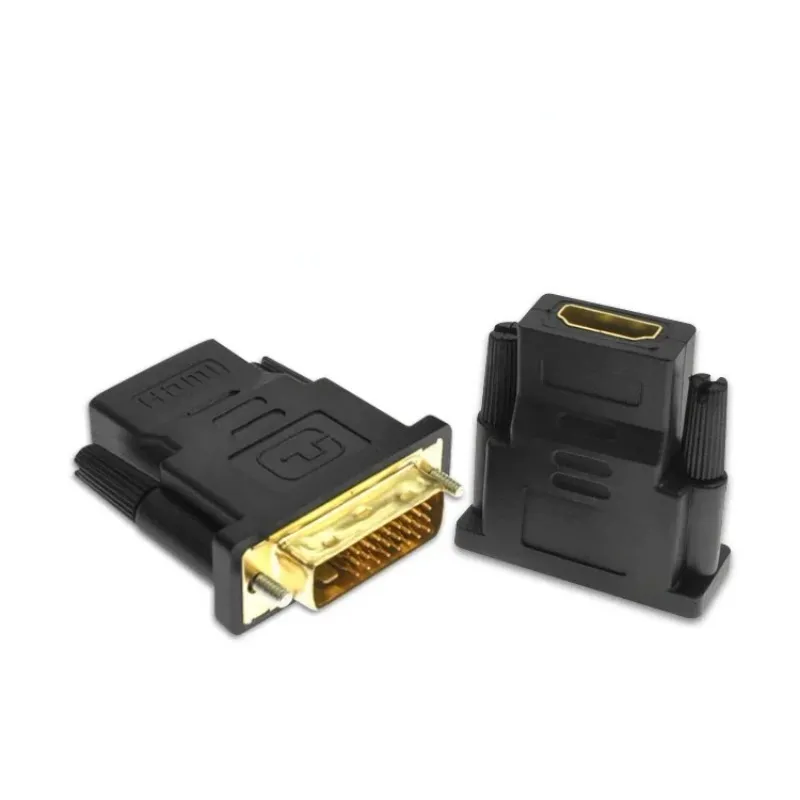2024 DVI para adaptador compatível com HDMI DVI bidirecional DVI D 24+1 masculino para HDMI Compatível para fêmea Conversor de conector de cabo para adaptador de exibição DVI
