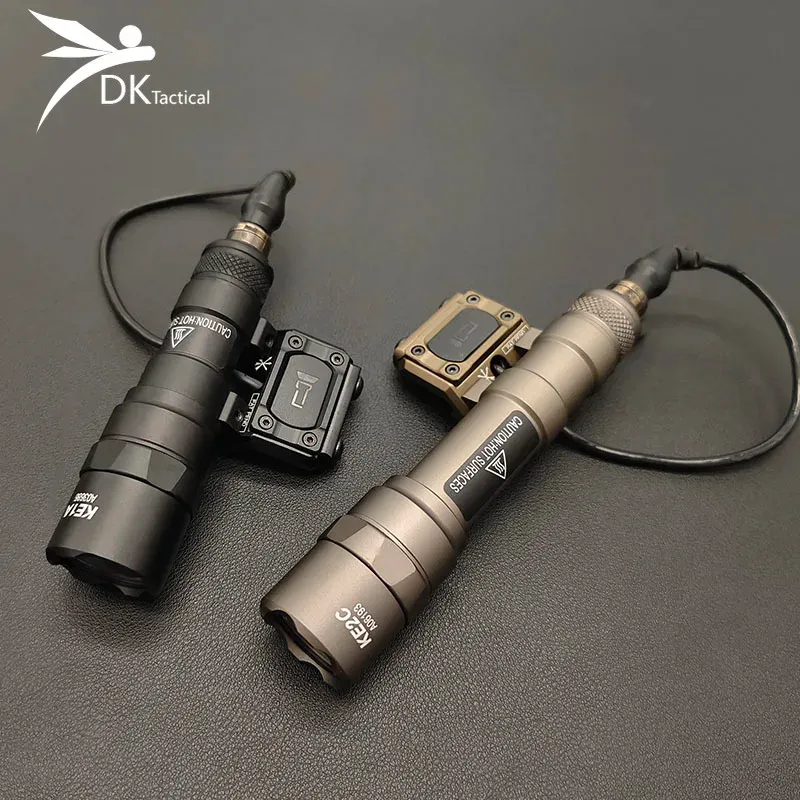 Scopes Airsoft Surefir SF M600 M600B M600C M300B M300スカウト懐中電灯Tatical Hunting Gun Weapon Light Modbutton圧力スイッチ