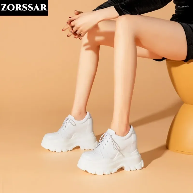 Zapatos informales 2024 Spring Sombrilla espesa Papá Aviso transpirable Follas gruesas Cordas de 12 cm de alto plataforma Sports Zapatos Mujer