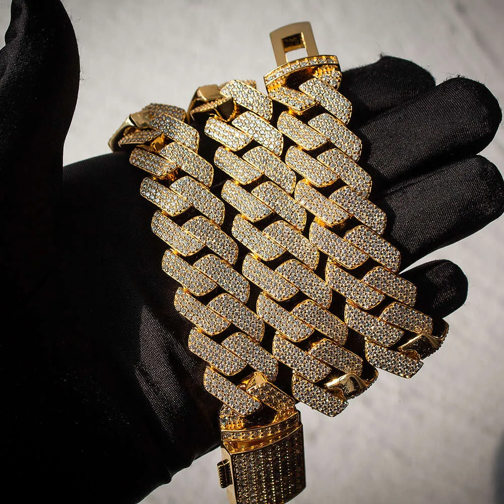 Luxe rapper Hip Hop Jewelry Mens Chains VVS Diamonds Iced Moissanite Cuban uit
