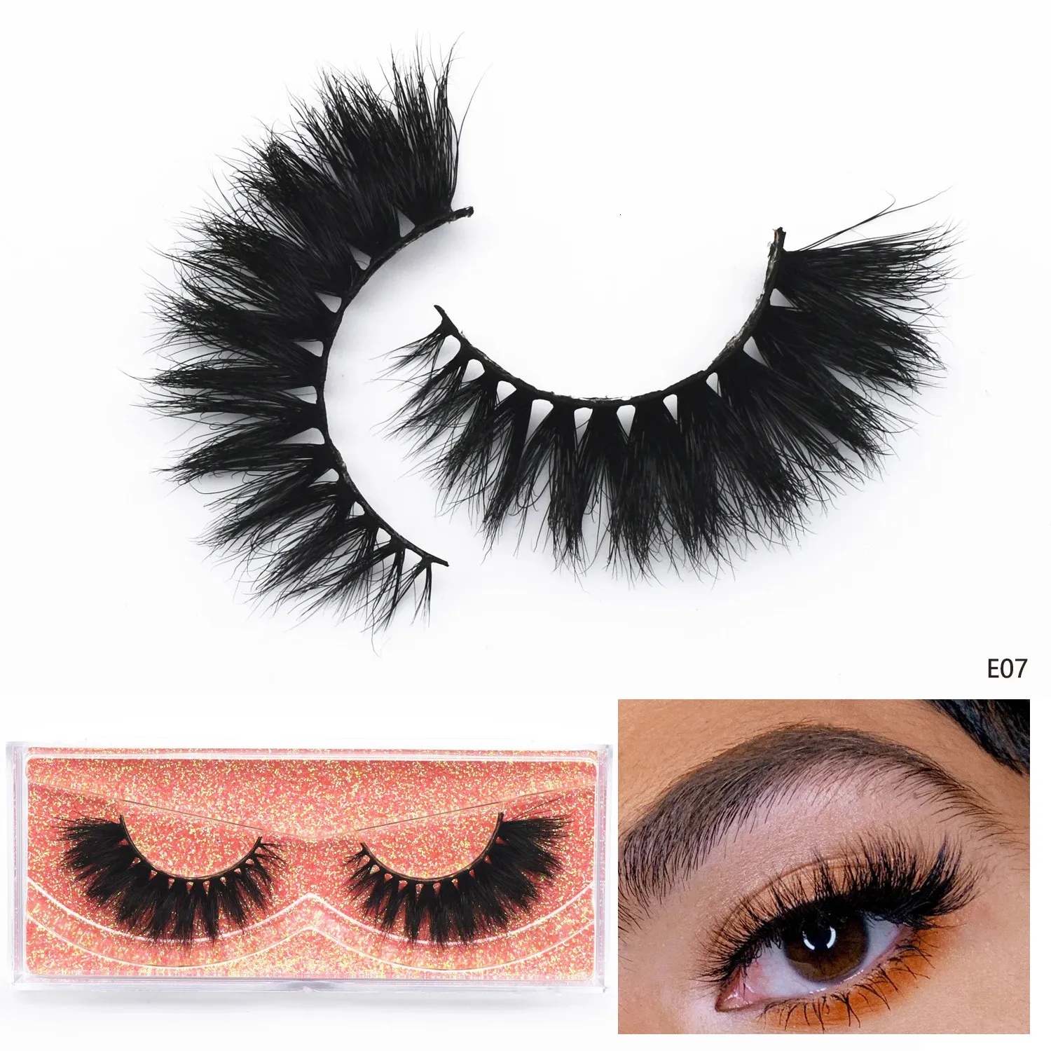 Dramatiska falska ögonfransar 3D Mink Cruelty Free Natural Eyelash Fluffy Långvarig CrisscroSmink Lashes Makeup 240420