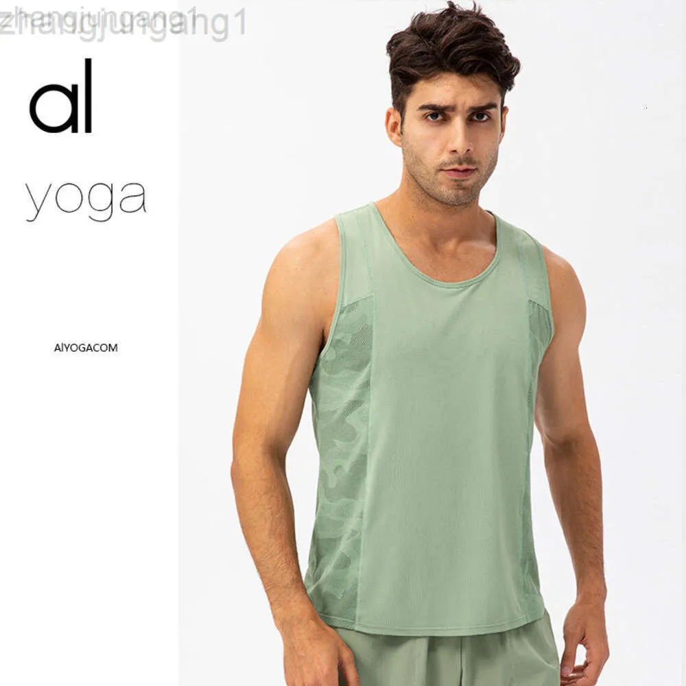 Desginer Alooo Yoga AloeTシャツトップ服ショートマン男性出身のゆったりとフィッティングカモフラージフィットネススポーツハードルボトムボトム弾性青年夏