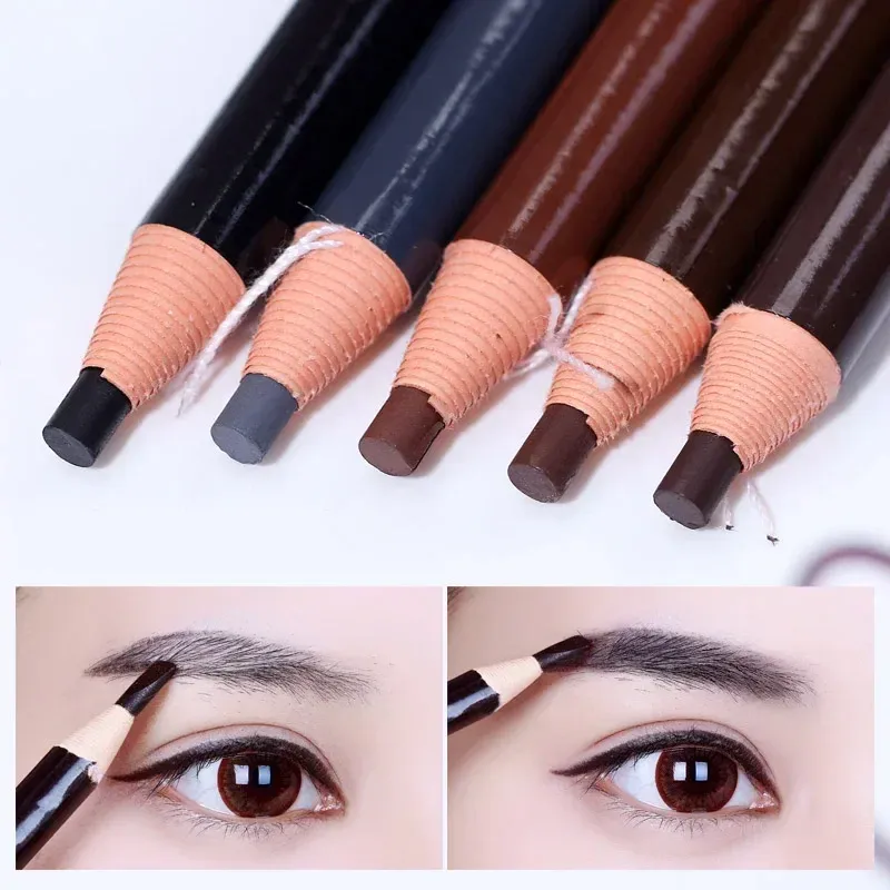 Enhancers 1Pc Long Lasting Eyebrow Pencil Black Brown Gray Waterproof Natural Pull Eye Brow Enhancers Pen for Eyes Cosmetics Makeup Tools