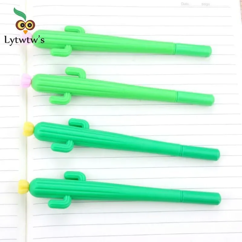 Pens 12 Piece Lytwtw's Korean Stationery Cute Cactus Gel Pen School Office Kawaii Supply Handle Gift Novel Creative Styling Succulent