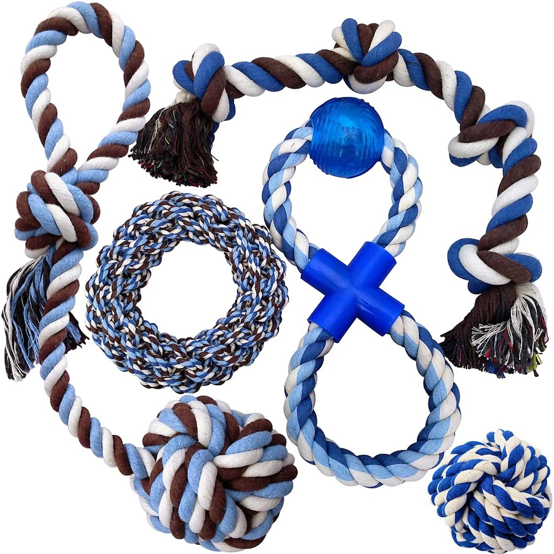 Durable Rope Dog Toys for Medium & Large Breeds - Assorted Braided ...