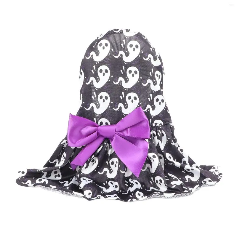 Dog Apparel Holiday Costume Halloween Puppy Dress Fashionable Comfortable Polyester Round Neck Unique Spooky Floral Print For Outdoor