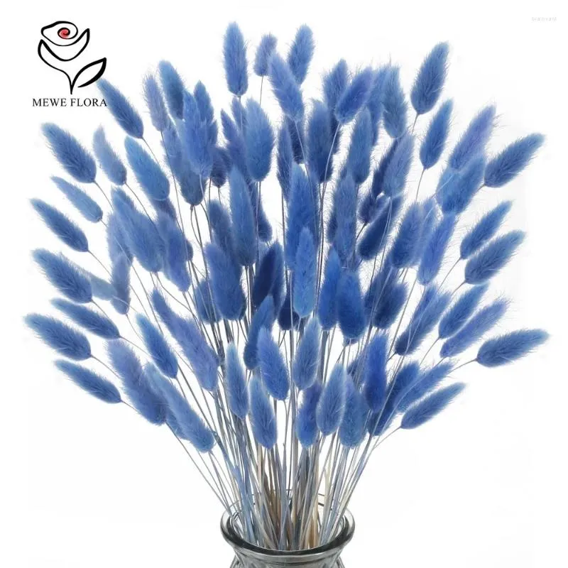 Fleurs décoratives 120pcs Tails séchés Grass Lagurus Ovatus Bouquet pour la table de fête de mariage à la maison DIY Arrangement floral décor