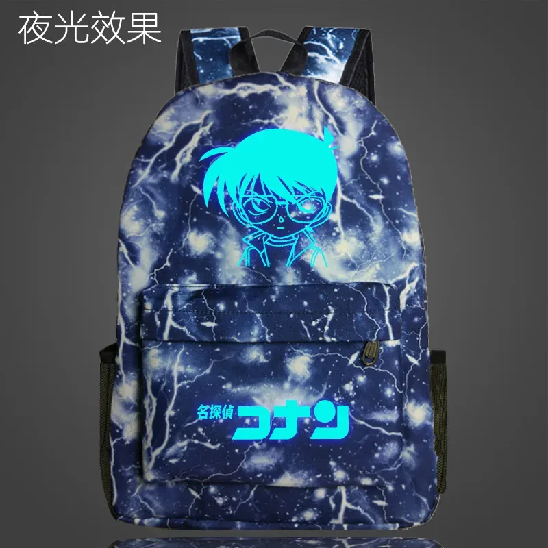 Sacs détective Conan Anime School Sac noctilucous Luminous sac à dos Sac à dos Sac à dos Backpack Daily Backpack Glow dans l'obscurité