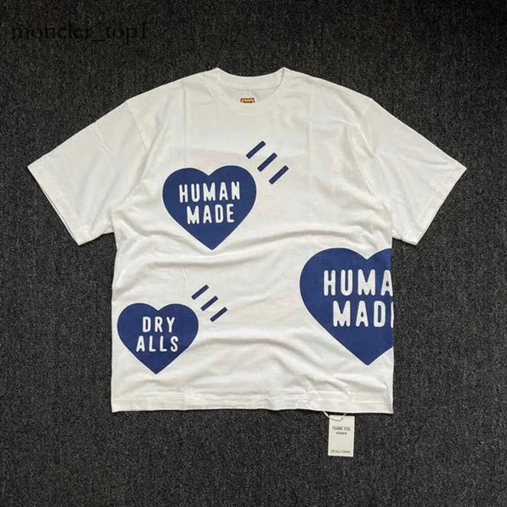 2024SS Human Made Nieuwe heren t-shirts Human T-shirt Men vrouwen hoogwaardige hartprint Oversized modemerken hiphop menselijk gemaakte zomerstrand top tees 1742