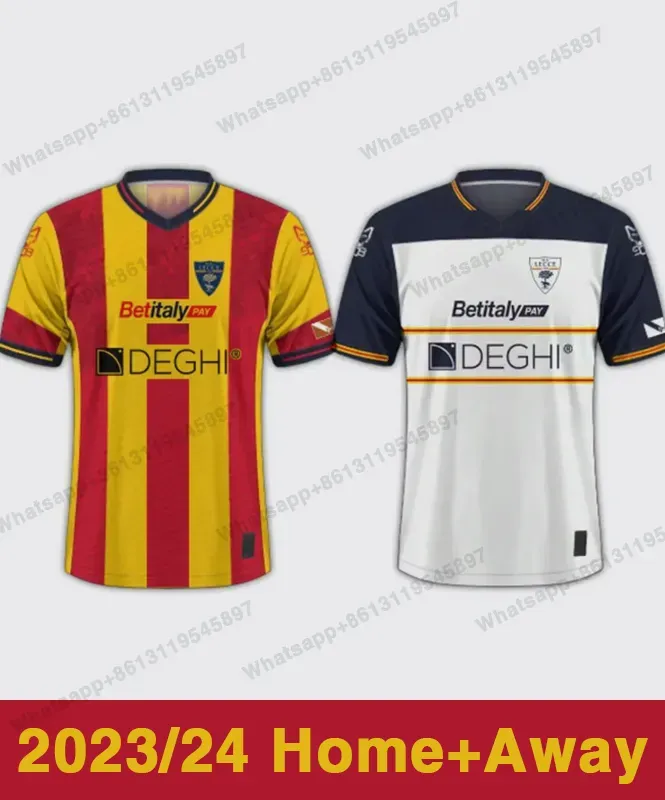 2023/2024 US LECCE 셔츠 축구 유니폼 23/24 Nikola Krstovic Strefezza Almqvist Bonda Burnete Home Football Shirts Piccoli Jeppe