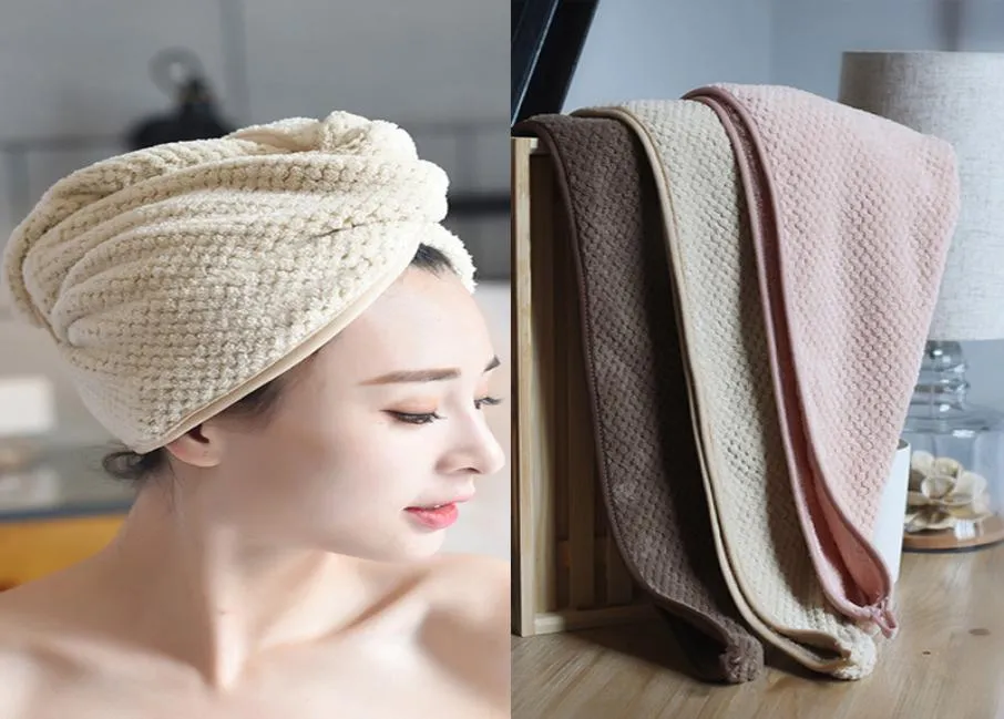 Magic Microfibre Hair Szybkie suszenie Suszarka W Kąpla Kapelusz Szybki prysznic Turban Ręcznik Dry8172003