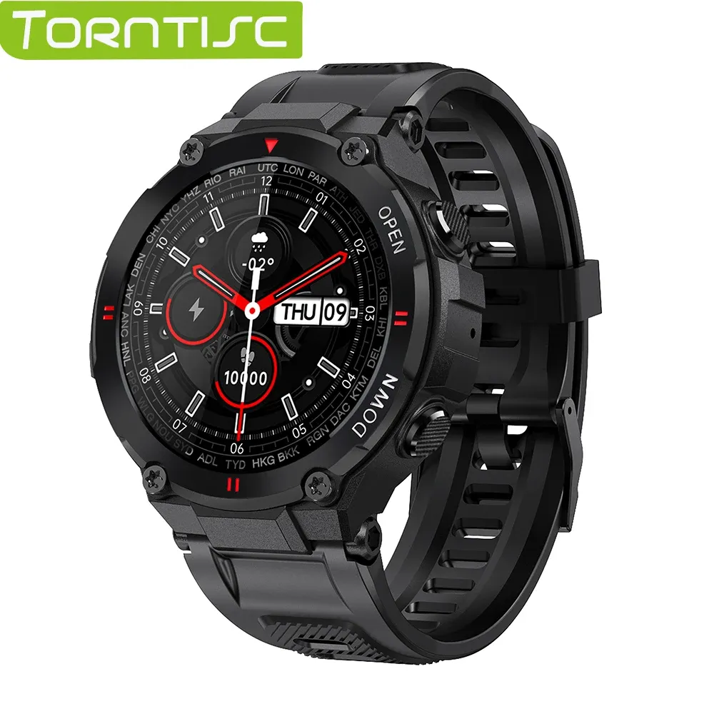 Controle torntisc 2021 Nieuwe Smart Watch Men Fitness Tracker 400 Mah Battery Bluetooth -oproepen Aangepaste wijzerplaten buitenshuis Sports smartwatch