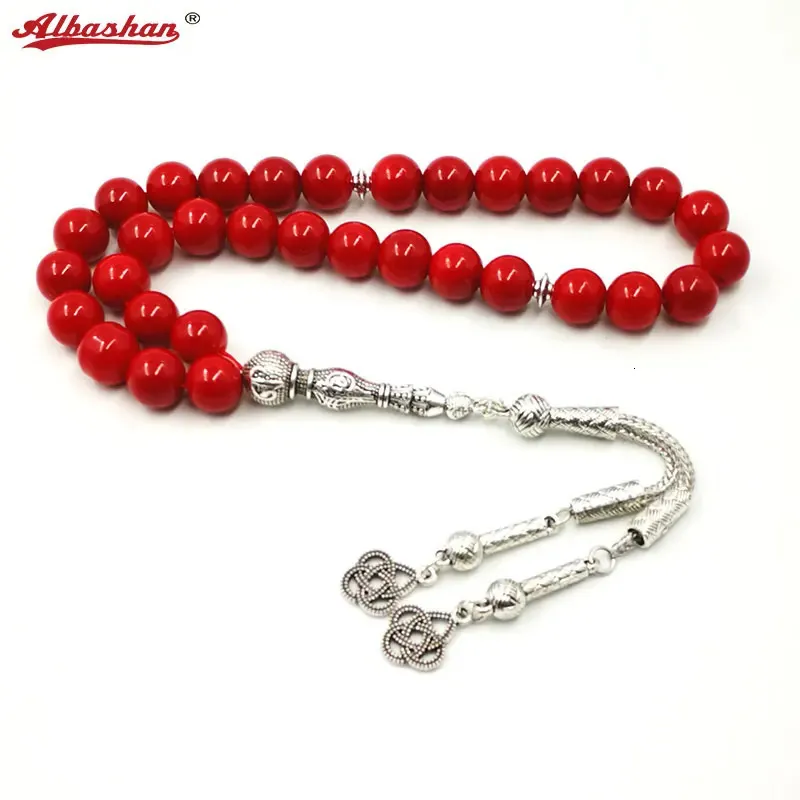 Women tasbih Muslim Lady Rosary Red prayer beads 33 66 99 beads Red stone Madam Ladies jewelry 240408