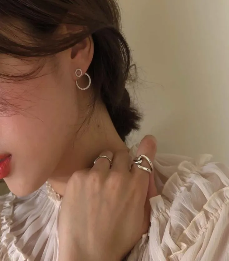 Lbyzhan micro pave zircon avant et arrière boucles d'oreilles de goujon pour femmes 2021 New Jewelry