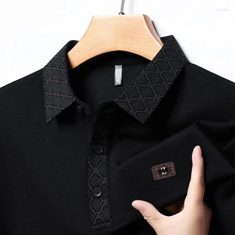 Mens Long Sleeve Polo Shirt, Spring Fashion Casual Collar T
