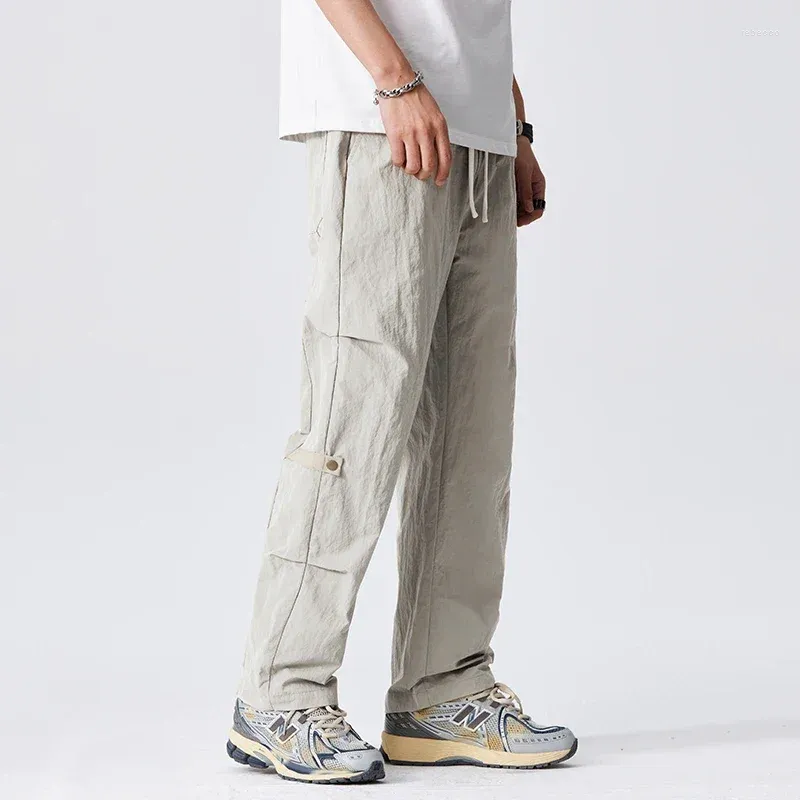 rebecco Men s Pants Workwear for Summer Slim Fit Loose Casual Paratrooper Quick Drying Sprint
