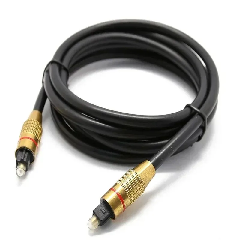 2024 OD6.0mm guldpläterad huvudljud Optisk fiberkabel Toslink Audio Cable Digital Optical Fiber Side Interface Audio TransmissionFor Digital Optical Cable