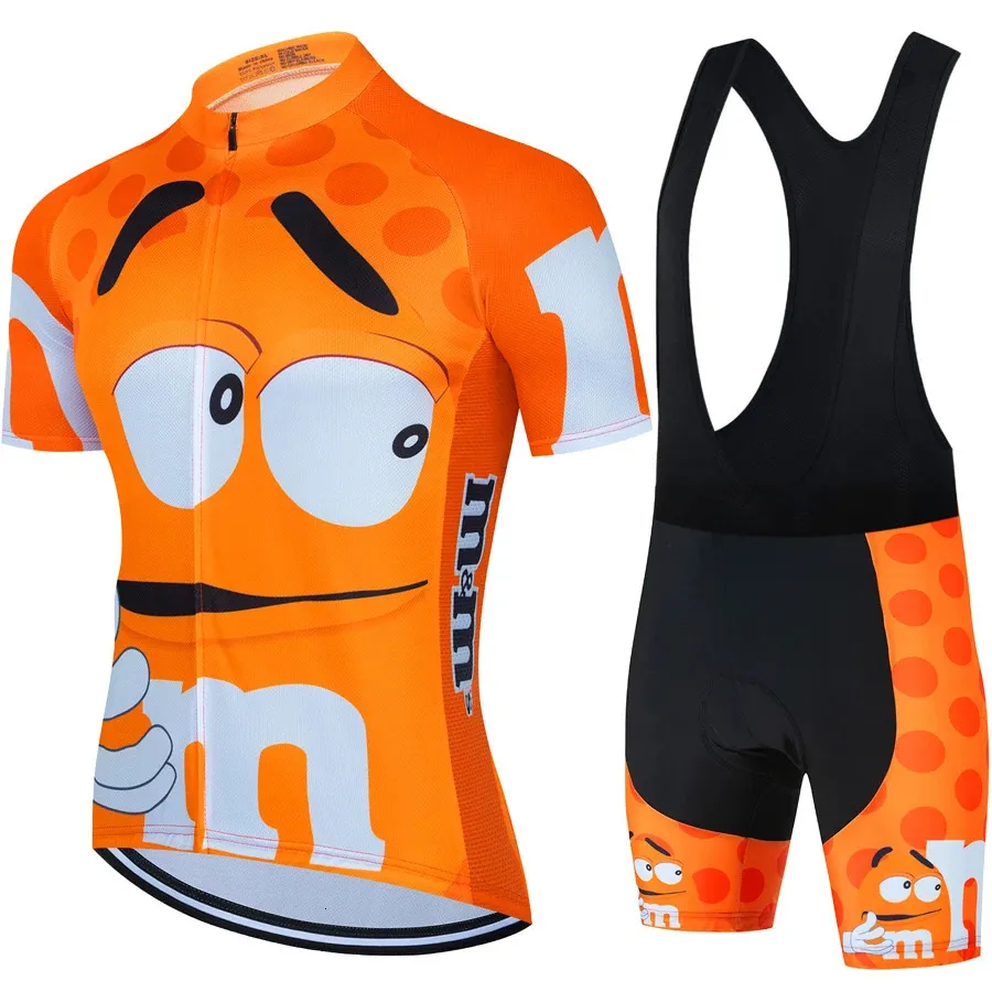 Cartoon Cycling Jersey sätter män cykelkläder Summer SHORT STEVE Bike Suit Road Racing Bicycle Breattable Riding Clothes240417