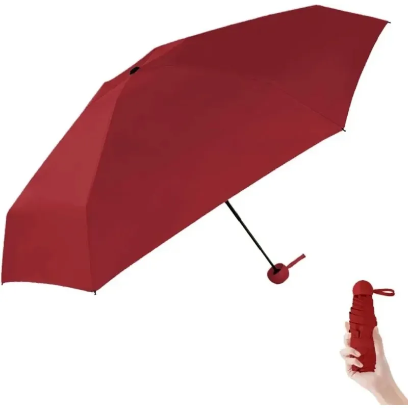 Mini Sunshine parasol kieszeń, małe i poręczne, 50% złożone, odporne na UV parasol z czarnego kleju
