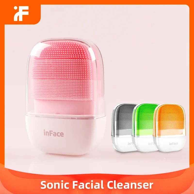 Instrument Original Inface Sonic Electric Facial Nettoyer pour la peau de soins de la peau Nettoyage Masse-brosse Ultrasonic Cleaner Beauty Health