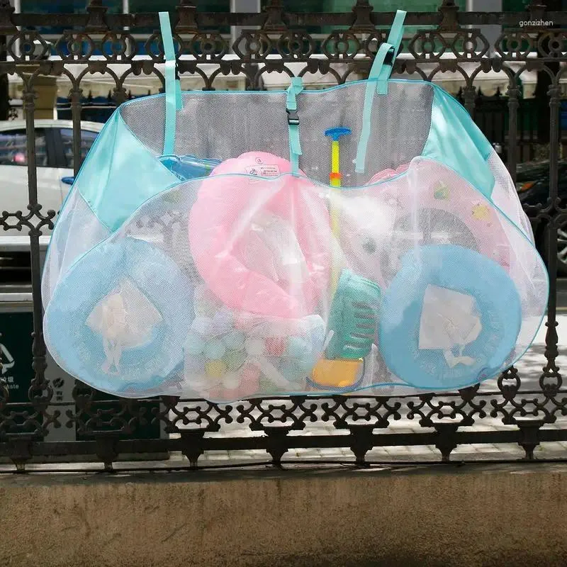 Bolsas de almacenamiento 1 por ciento piscina al aire libre Bolsa de malla de gran capacidad Playa Inflable Toy colgante