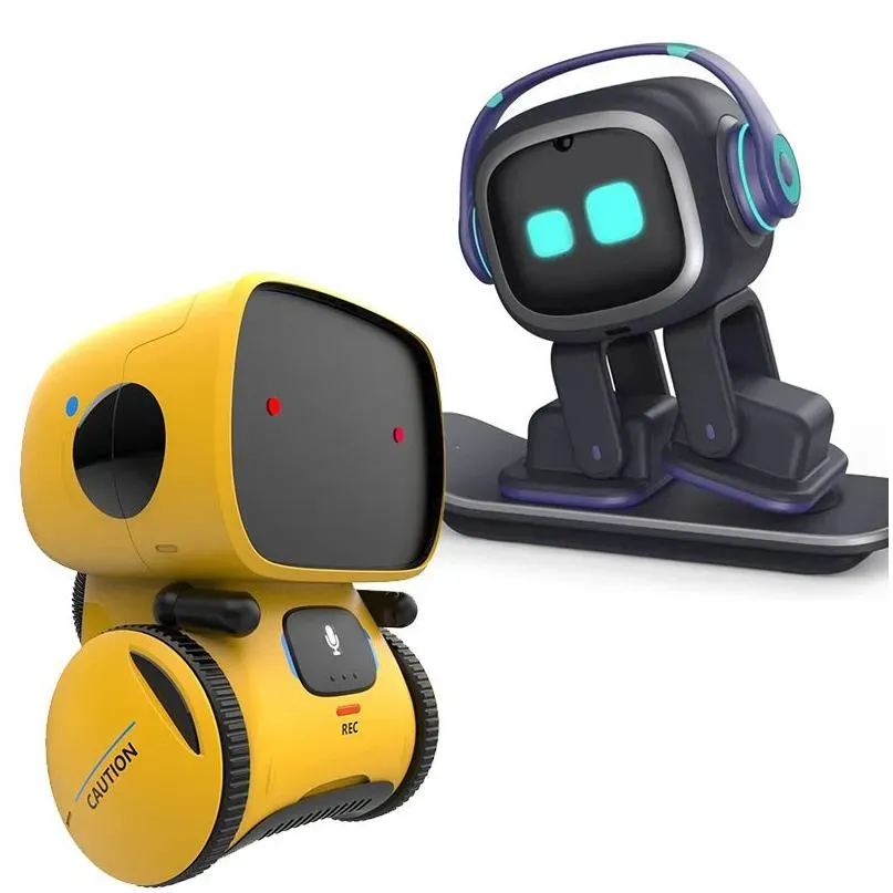 Robot Rc Robot Emo Smart S Dance Voice Command Sensor Singing Dancing Repeating Toy For Kids Boys And Girls Talkking 221122 Drop Deliver